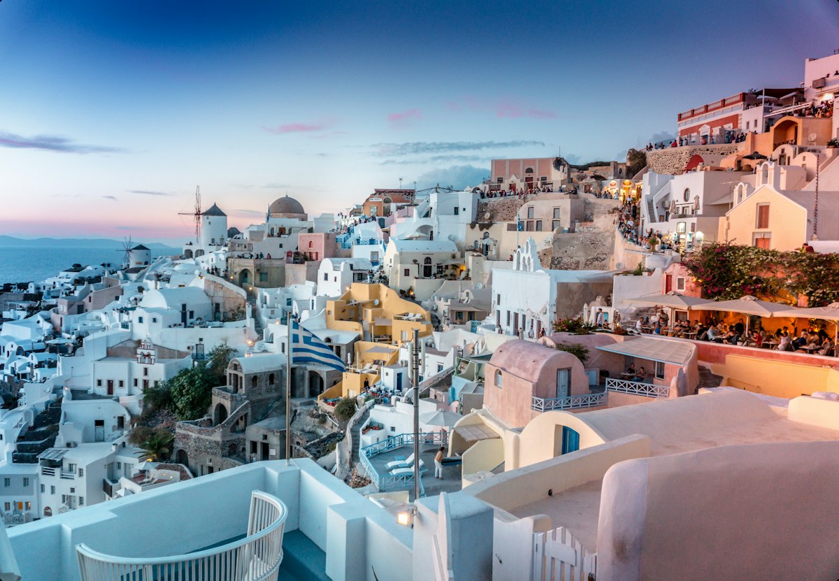 Romantic Sunset in Santorini